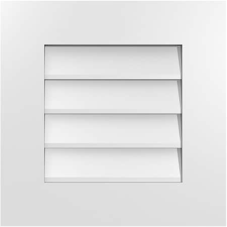Ekena Millwork Vertical Surface Mount PVC Gable Vent: Non-Functional, w/ 3-1/2"W x 1"P Standard Frame, 18"W x 18"H GVPVE18X1801SN